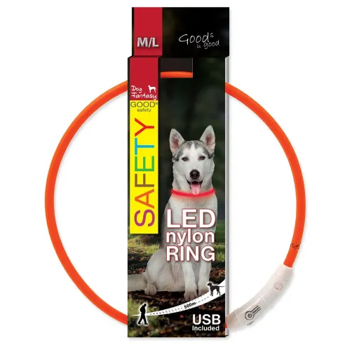 Obojok Dog Fantasy LED nylon narancssárga 65cm