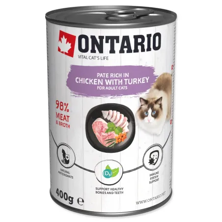 Ontario konzerv csirke és pulyka, pástétom 400g