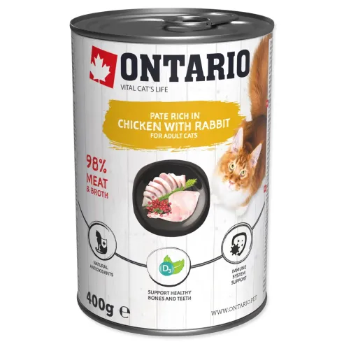 Ontario konzerv csirke és nyúl, pástétom 400g