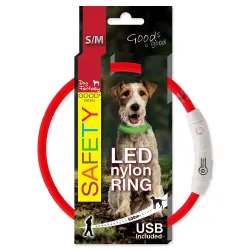 Dog Fantasy LED nylon nyakörv piros 45cm
