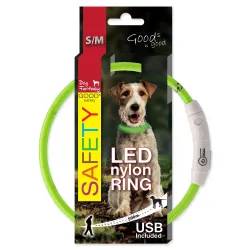 Obojok Dog Fantasy LED nylon zöld 45cm