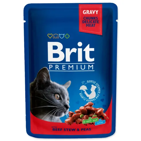 Kapsička Brit Premium Cat hovädzie s hráškom 100g