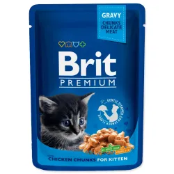 Brit Premium Cat Kitten csirkedarabos tasak 100g