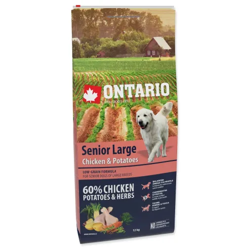 Krmivo Ontario Senior Large Chicken & Potatoes 12kg