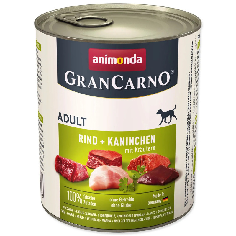 Animonda Gran Carno Adult marha és nyúl gyógynövényekkel konzerv 800g