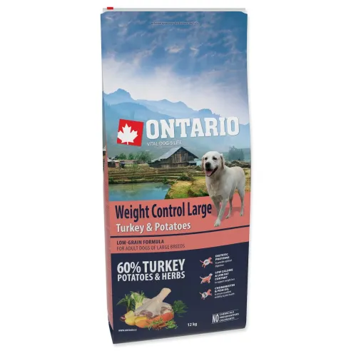 Krmivo Ontario Large Weight Control Turkey & Potatoes 12kg