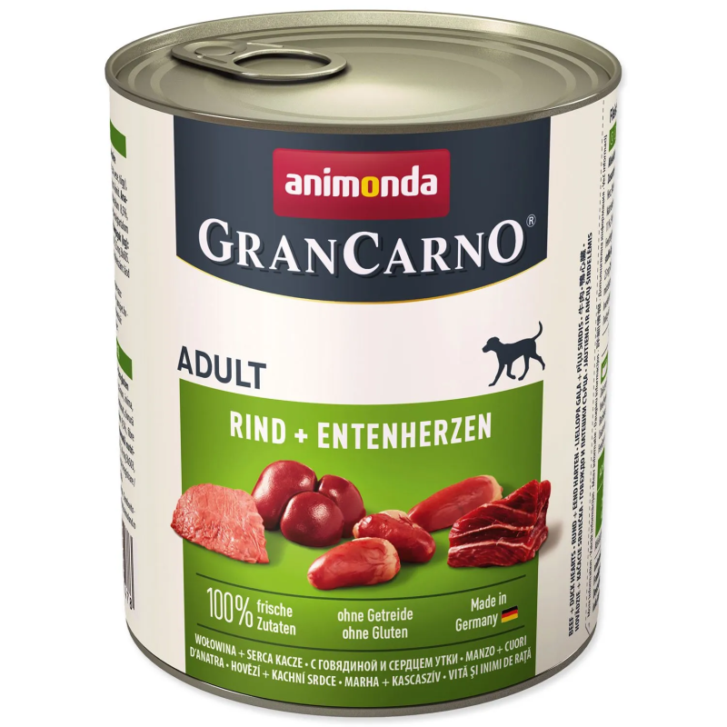 Animonda Gran Carno Adult marha és kacsaszív konzerv 800g