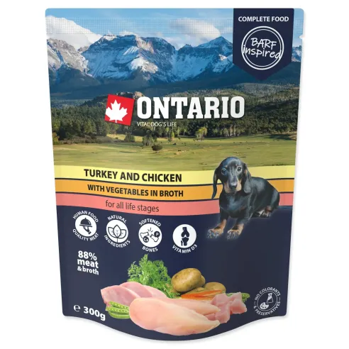 Ontario pulykás és csirkés alutasak zöldségekkel, húslevesben 300g