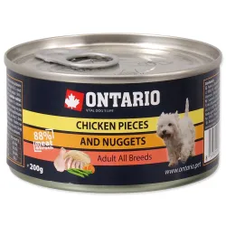 Ontario konzerv csirkehús darabokkal és nuggetekkel 200g