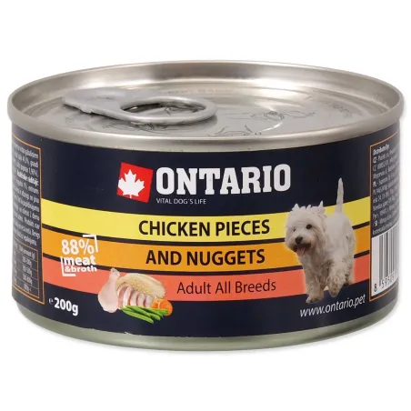 Ontario konzerv csirkehús darabokkal és nuggetekkel 200g