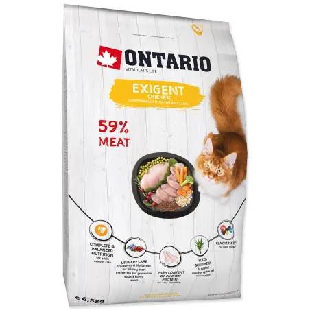 Krmivo Ontario Cat Exigent 6,5kg