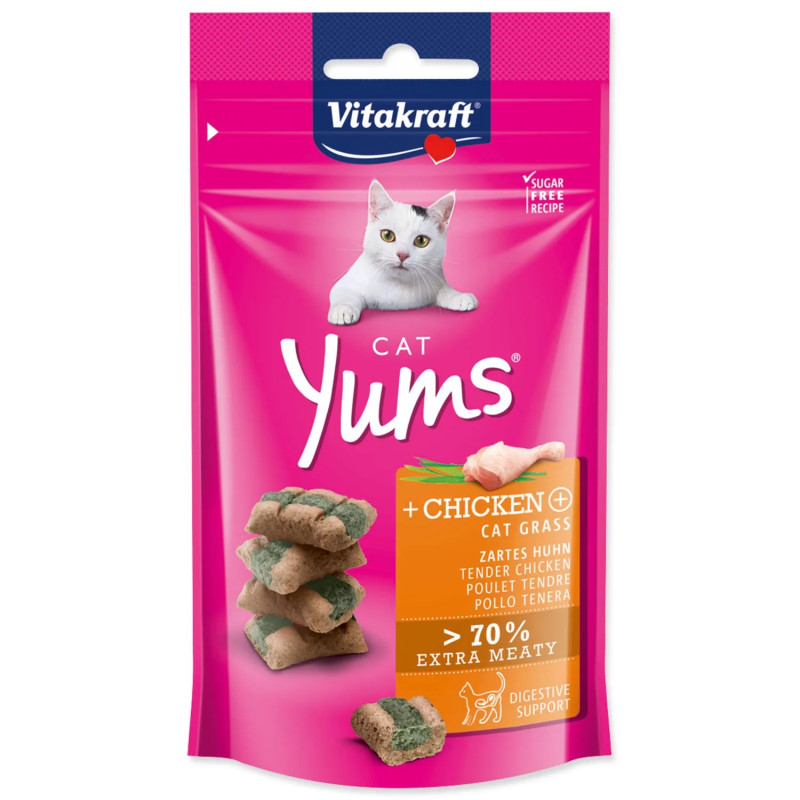 Vitakraft Cat Yums csirkével és macskafűvel 40g