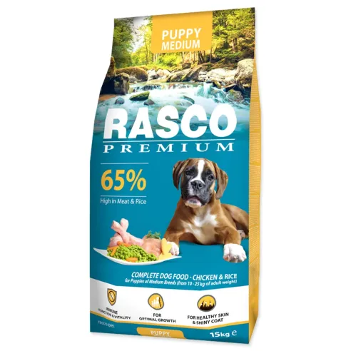 Rasco Premium Puppy Medium csirke rizzsel 15kg