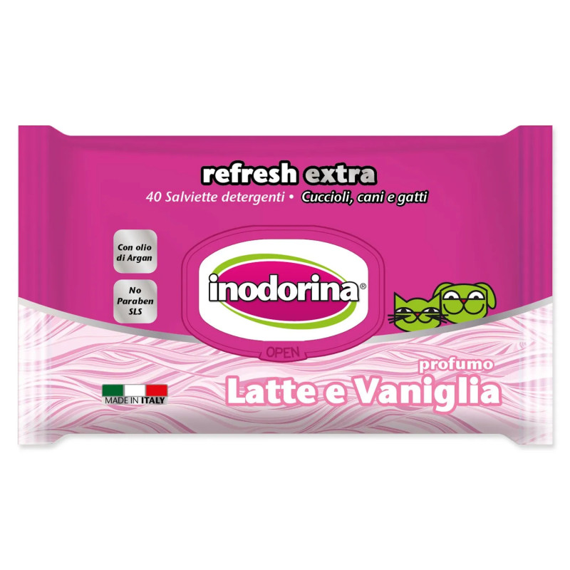 Inodorina Törlőkendők Tej és Vanília 40db