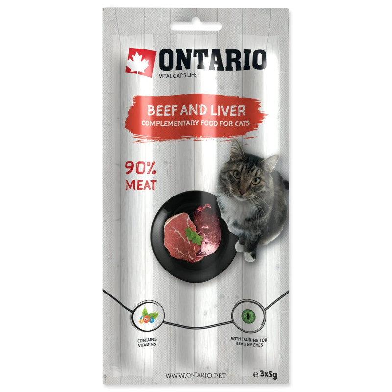 Ontario jutalomfalat marhahússal és májjal, rudak 3x5g
