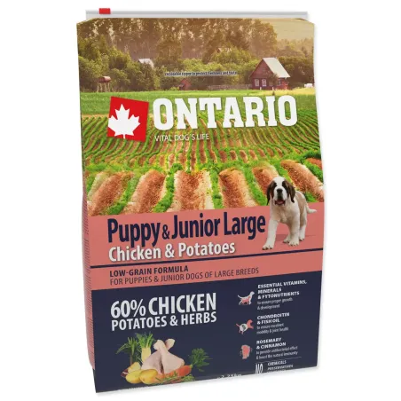 Krmivo Ontario Puppy & Junior Large Chicken & Potatoes 2,25kg