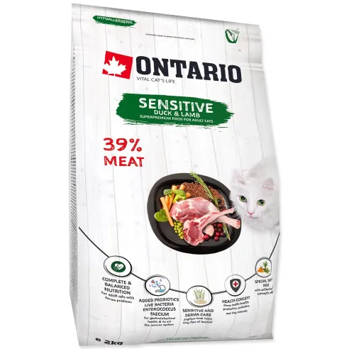 Ontario Cat Sensitive/Derma 2kg macskaeledel