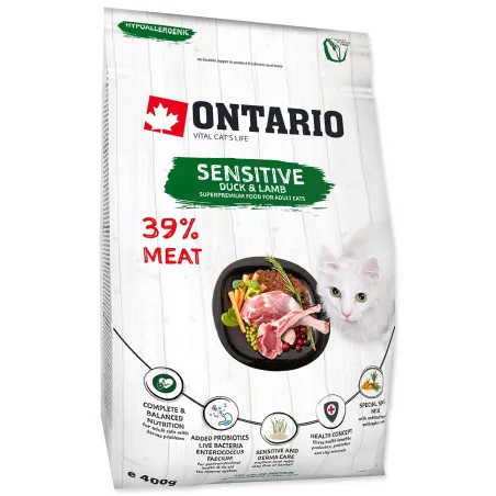 Ontario Cat sensitive/Derma 0,4kg macskaeledel