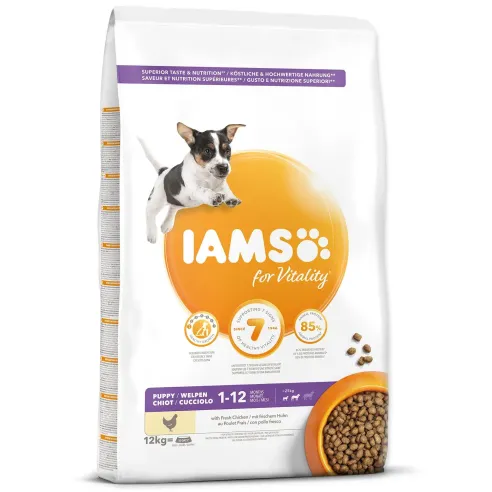 IAMS Dog Puppy Small & Medium Chicken 12kg eledel