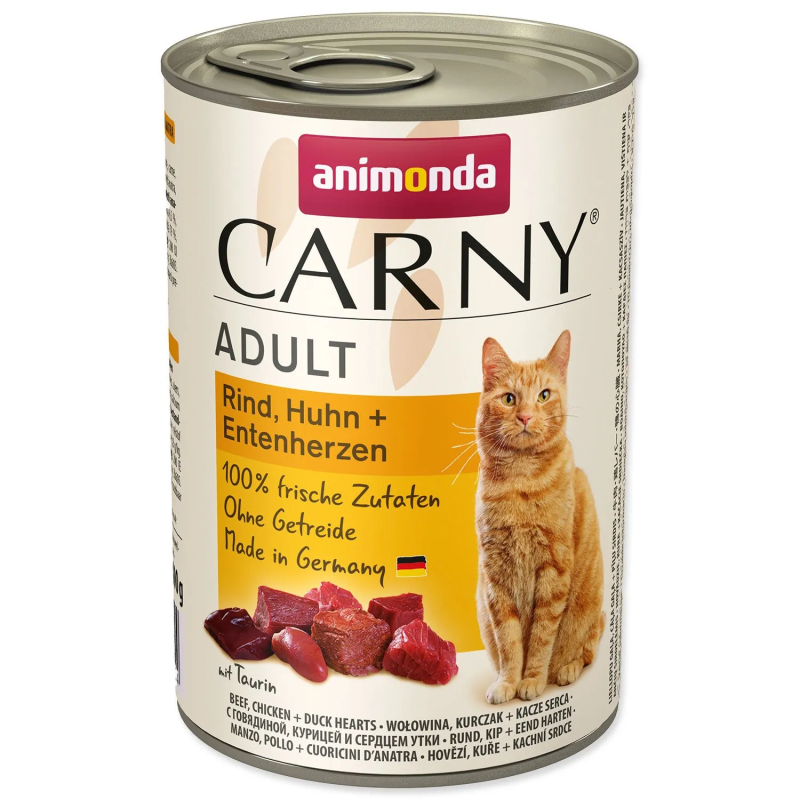 Animonda Carny Adult marha, csirke és kacsaszív konzerv 400g