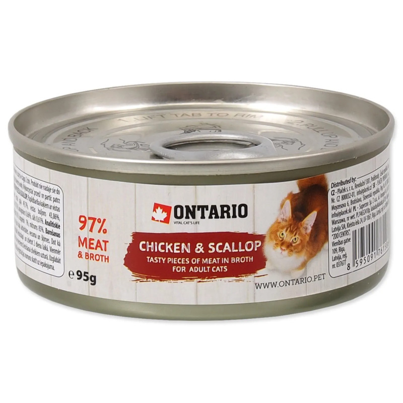 Ontario konzerv csirkedarabokkal és kagylóval 95g