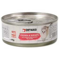 Ontario Kitten konzerv csirkedarabok garnélával 95g