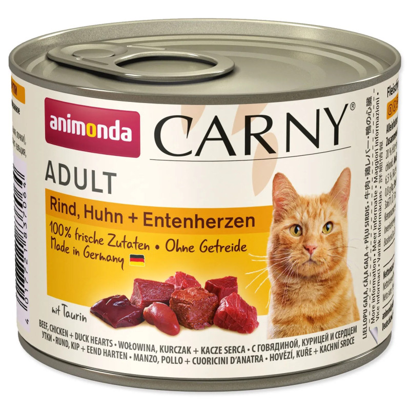 Animonda Carny Adult marha, csirke és kacsaszív konzerv 200g