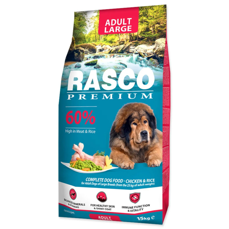 Rasco Premium Adult Large csirke rizzsel 15kg