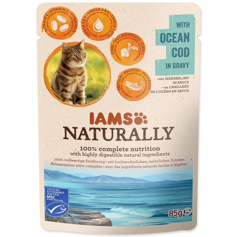 IAMS Naturally tasakos tőkehal szószban 85g