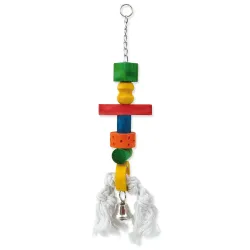 Bird Jewel Csengőfa fa függő játék kötéllel 9x50cm