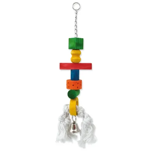 Bird Jewel Csengőfa fa függő játék kötéllel 9x50cm