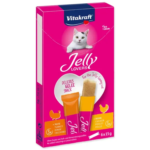 Pochúťka Vitakraft Jelly Lovers kura a morka 6x15g