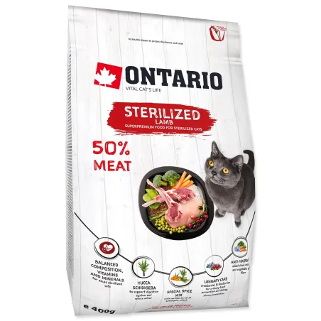 Ontario Cat Sterilised Lamb 0,4kg macskaeledel