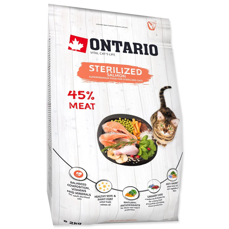 Ontario Cat Sterilised Lazac 2kg