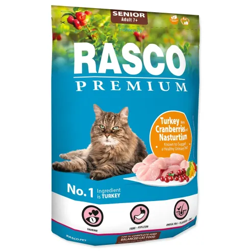 Rasco Premium Senior eledel pulykával, tőzegáfonyával és nagyobb zsázsával 0,4kg
