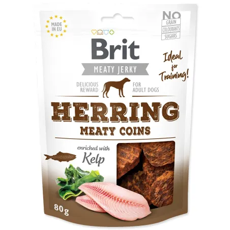 Pochúťka Brit Jerky Meaty sleď, kolieska 80g