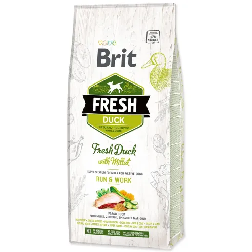 Krmivo Brit Fresh Duck with Millet Active Run & Work 12kg