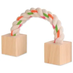 Trixie játék kötél fa kockákkal 20cm