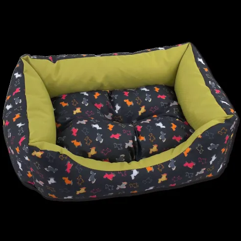 Sofa DOG FANTASY origami kutya mix fekete-zöld 65 cm