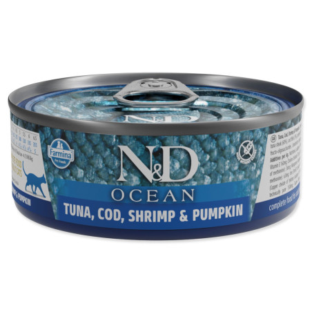 Konzerv N&D Cat Ocean Tuna, Cod, Shrimp & Pumpkin 70g