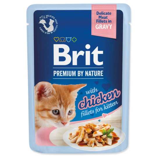 Kapsička Brit Premium by Nature Kitten kuracie filety v omáčke 85g 