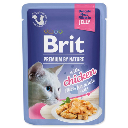 Kapsička Brit Premium by Nature kuracie filety v želé 85g