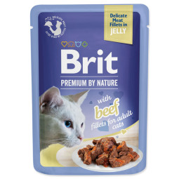 Kapsička Brit Premium by Nature hovädzie filety v želé 85g