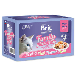 Kapsička Brit Premium by Nature filety v želé Family Plate 12x 85g 