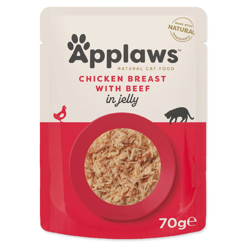 Kapsička Applaws Cat kura s hovädzím v želé 70g