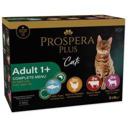 Prospera Plus Adult 1+ tasak, 12x 85g