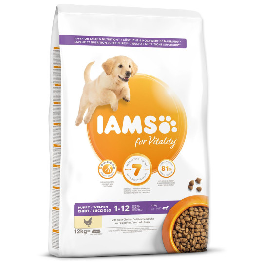 Iams Dog Puppy Large Breed, Chicken 12 kg