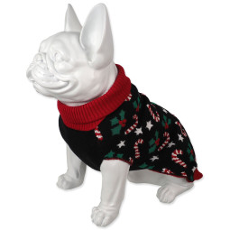 Sveter Dog Fantasy Winter Tale vianočný motív čierny  S