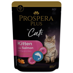 Prospera Plus tasak kölyökmacska, lazac, sárgarépa 85g