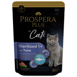 Prospera Plus Sterilizált 1+ tasak, tonhal, bab 85g